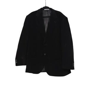 Boca Classics Black Corduroy Blazer Jacket Men's‎ 46L 3 Button Sport Coat